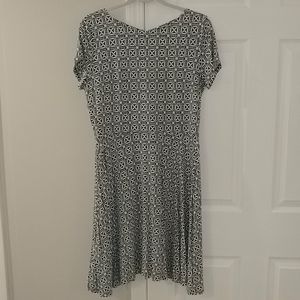 Loft Sz 8 Dk Teal Fit n Flare Dress